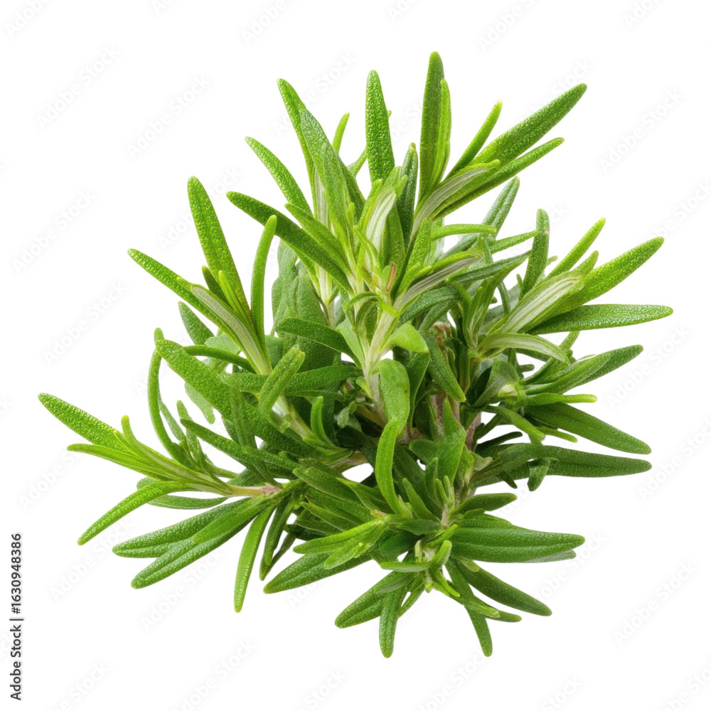 Fototapeta premium Fresh Green Rosemary Herb Sprig Isolated on White Background