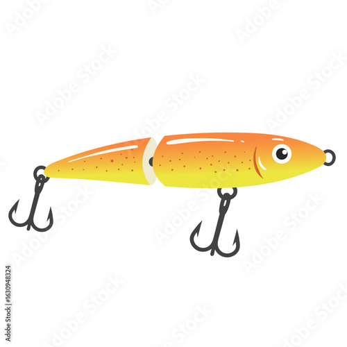 Articulated Orange and Yellow Fishing Lure