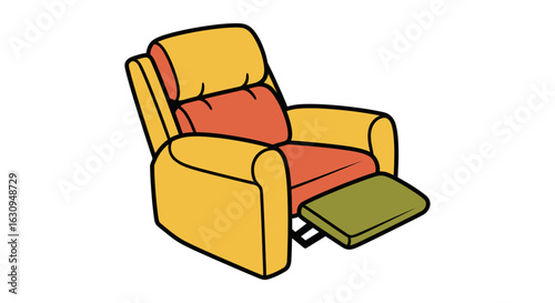Colorful Recliner Chair Vector Illustration

