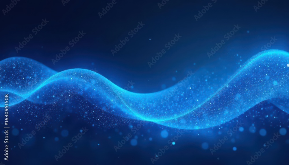 Fototapeta premium Glowing blue wave abstract background, dark textured header , abstract, modern