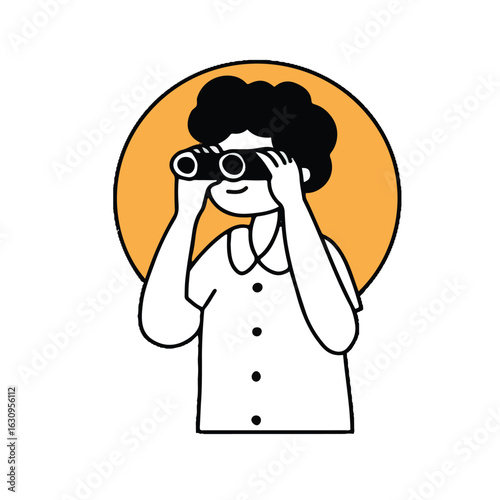 businessman binoculars vision