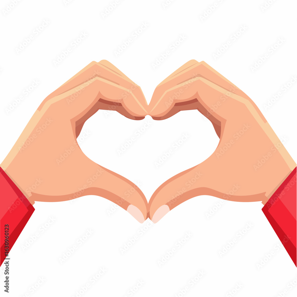 Obraz premium ハートを作る手のシンプルな背景透過ベクター素材