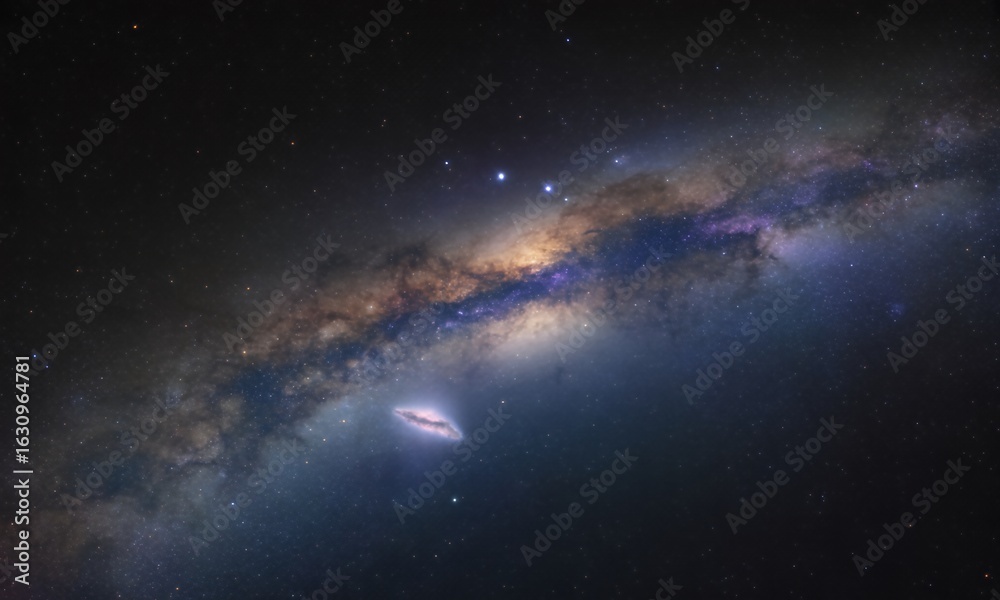 Fototapeta premium Stunning Celestial Panorama Milky Way Galaxy and Distant Stars