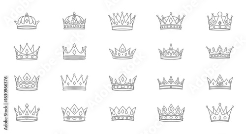 Discover regal elegance with a diverse collection of striking crown outlines for any royal design project