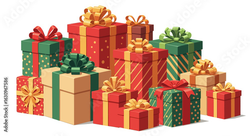 Vibrant collection of beautifully wrapped gift boxes ready for joyful celebrations and festive occasions