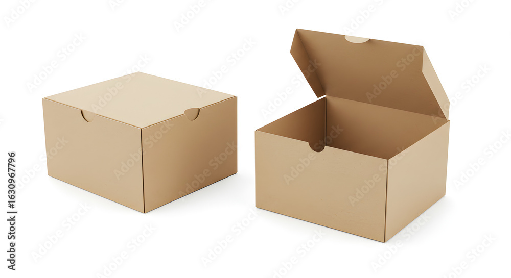 Fototapeta premium Disposable Plastic or Cardboard Box – White Background Composition 