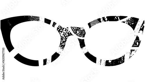 Vector Abstract infinity symbol composed of textured broken shapes.