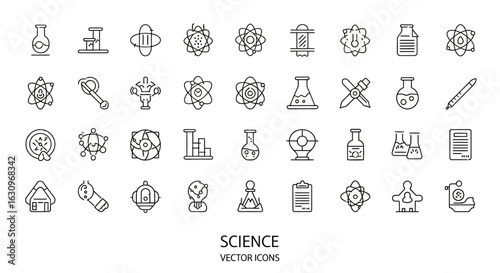 Discover cutting-edge science icons, from atomic structures to laboratory equipment, fueling innovation and research.