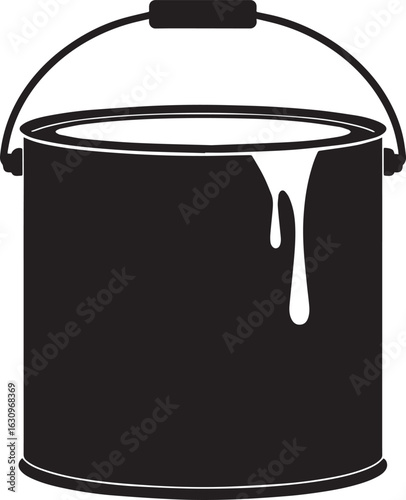 Minimal Paint Can Shape Vector Illustration 