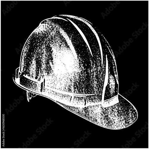 Vector Detailed of a protective work helmet.