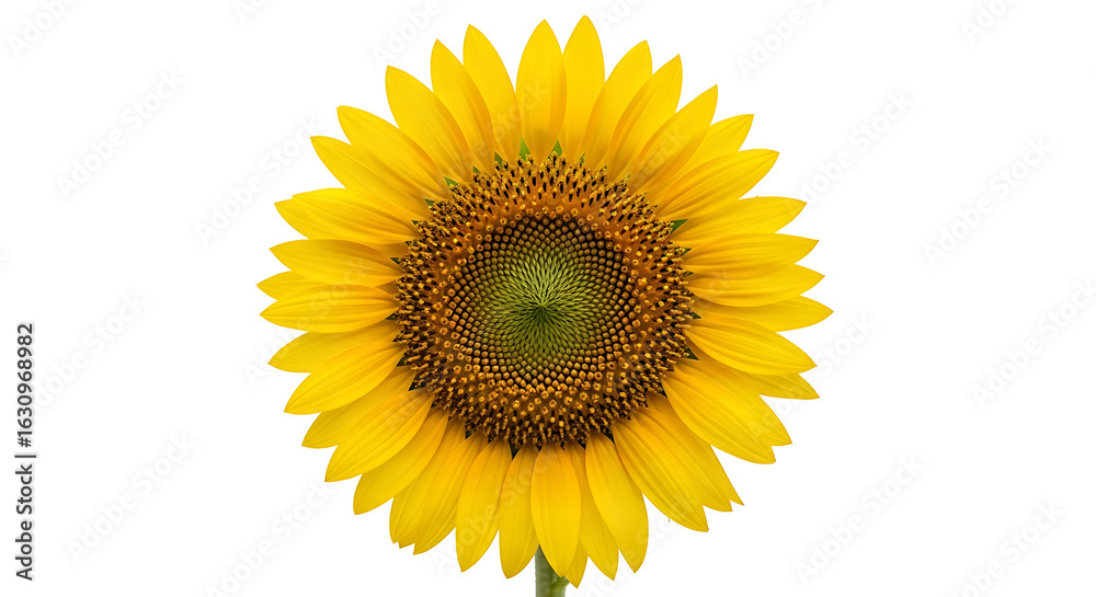Fototapeta premium A vibrant sunflower in full bloom stands out against a clean transparent background showcasing its bright yellow petals