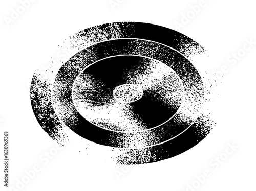 Vector Abstract spiral with central void element.