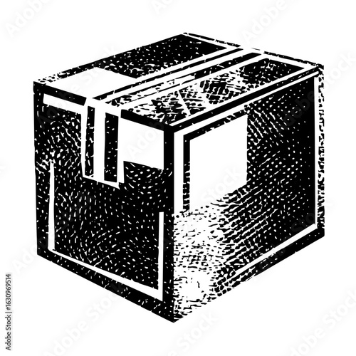 Vector Geometric cube with internal cutaway reveals abstract structure.