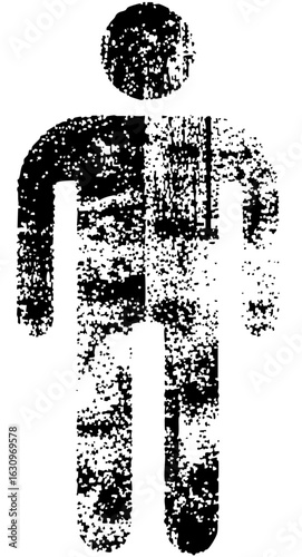 Vector Abstract male figure with halftone texture.