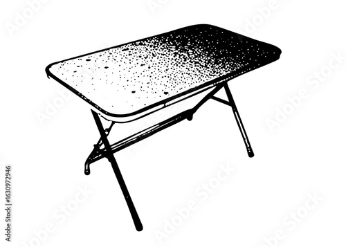 Vector Foldable table with speckled texture