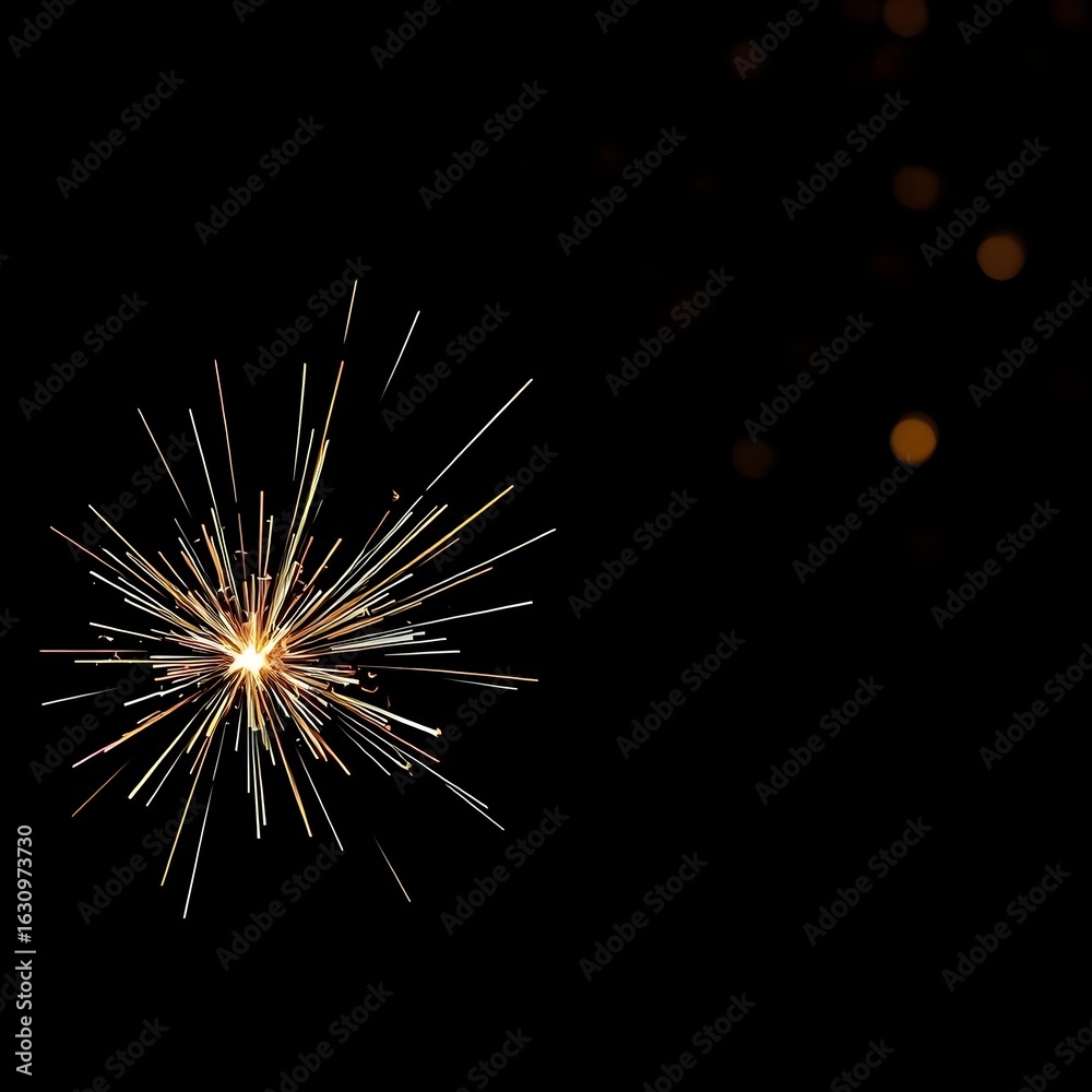 Fototapeta premium New Year Sparkle on Black Background