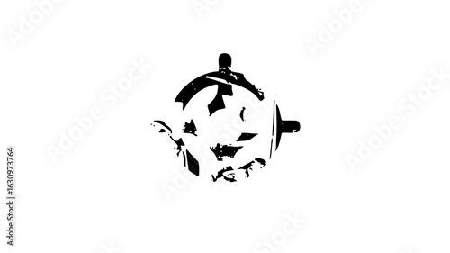 Vector Abstract figure embraces a stylized face .