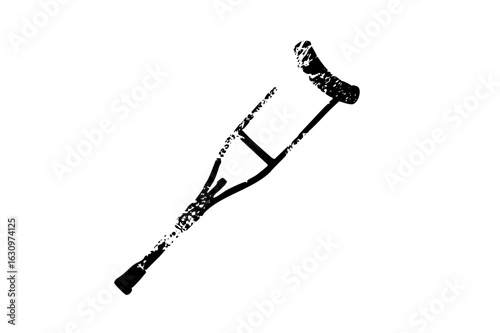 Vector Black crutch with textured
