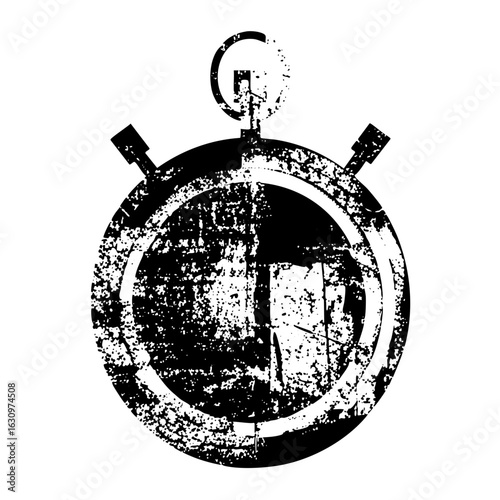 Vector Distressed stopwatch with a looped ribbon .