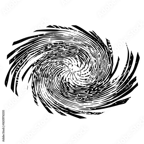Vector Dynamic spiral swirl with textured lines.
