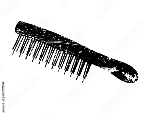 Vector Dripping comb with a distressed aesthetic.