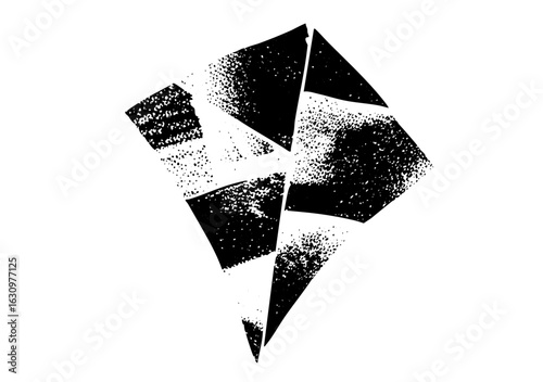 Vector Fragmented abstract shapes create a dynamic distressed .