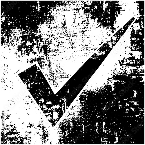 Vector Distressed check mark vector .