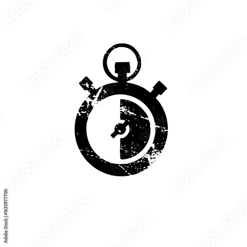 Vector Distressed stopwatch illustrates time and speed.