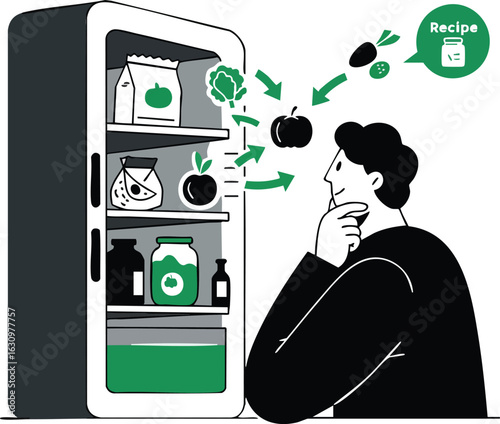 Healthy Meal Planning and Food Preparation Illustration