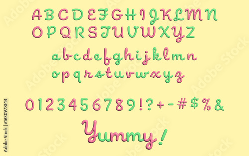 Alphabet & Numbers in Cute 3D Style