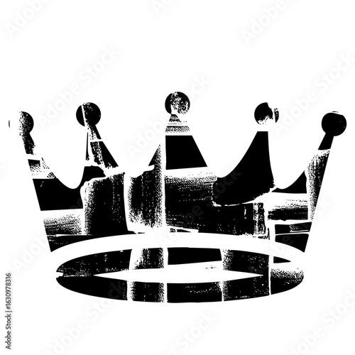 Vector Monochrome crown with textured details.
