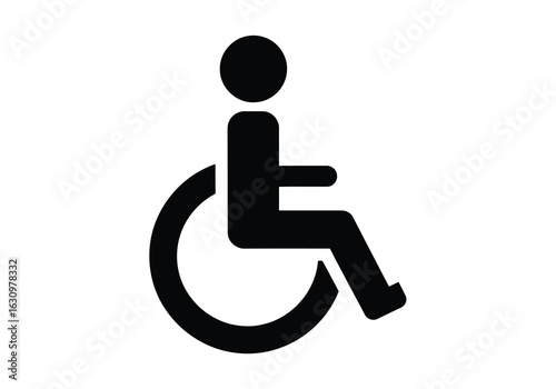 Black Icon of a Person in a Wheelchair disability accessibility
