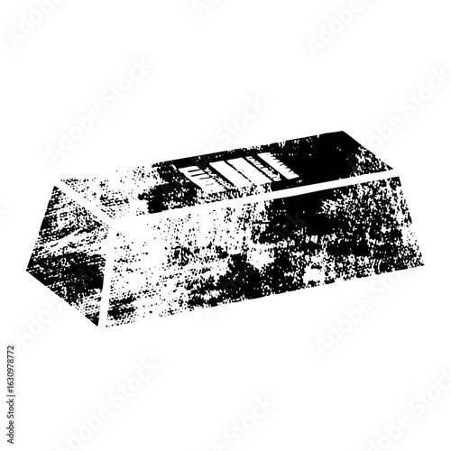 Vector Abstract gold ingot with barcode detail.