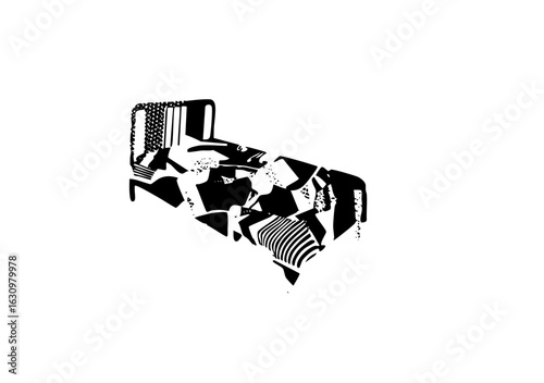 Vector Abstract of a reclining figure in a chair.