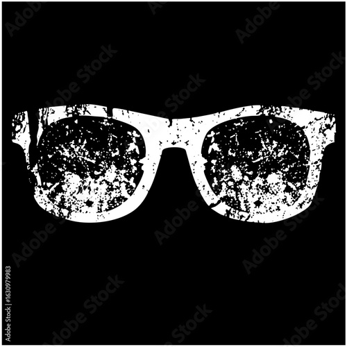 Vector Distressed sunglasses with a vintage aesthetic.