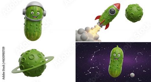 Pickle space characters illustration