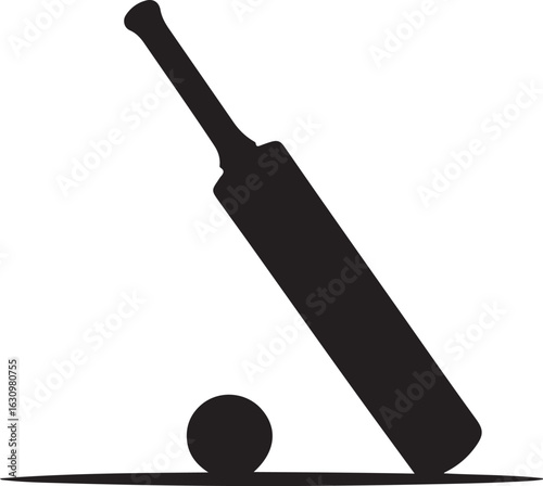 Cricket bat, ball and stump icons, Cricket icons silhouette vector illustration 