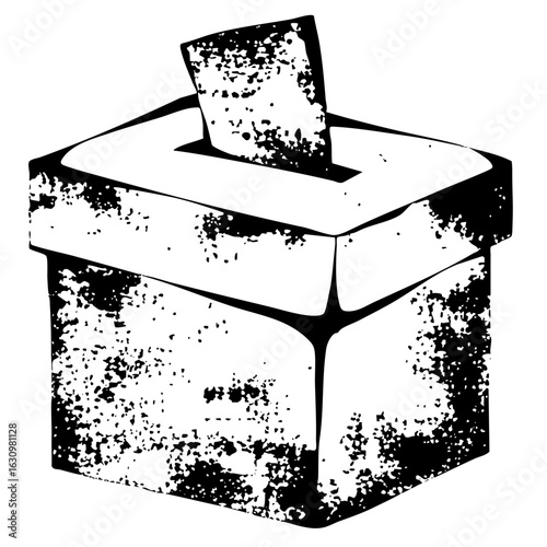 Vector Distressed tissue box with protruding tissues.