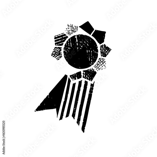 Vector Abstract figure with sunburst head and striped garment .