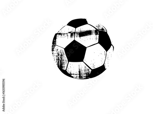 Vector Distressed monochrome soccer ball
