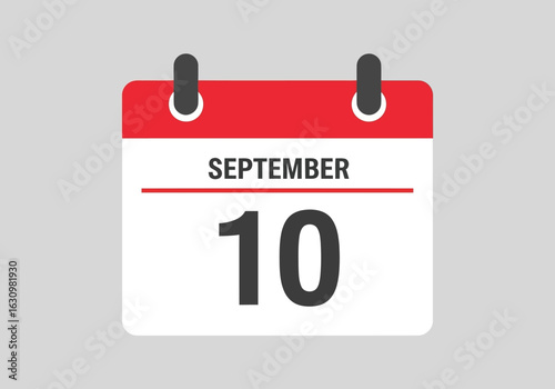 September 10th Calendar Page date