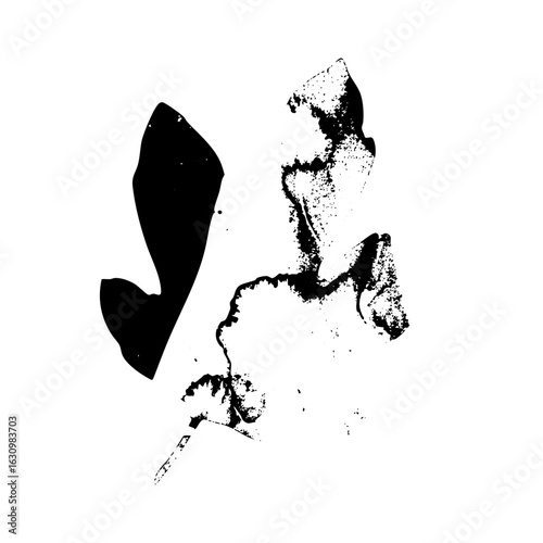 Vector Abstract figures depict a dynamic interaction between a person and a stylized cloud.