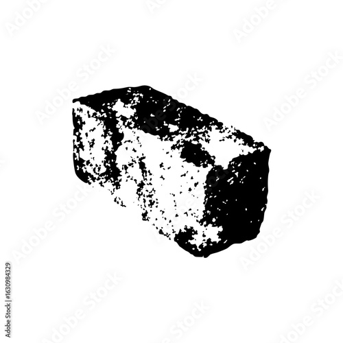 Vector Abstract stone fragment with textured surface.