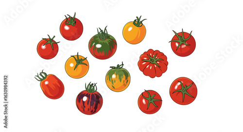 colorful heirloom tomatoes fresh vibrant produce for farmtotable branding