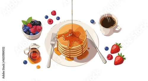 delicious pancakes breakfast a perfect morning meal illustration