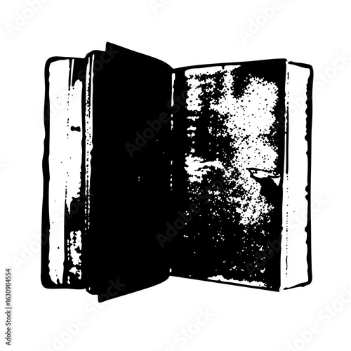 Vector Open book with textured pages