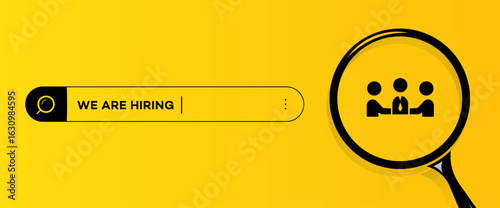 We Are Hiring  Yellow Search Bar Graphic