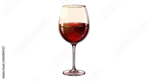 elegant red wine glass perfect for wine lists menus and blogs