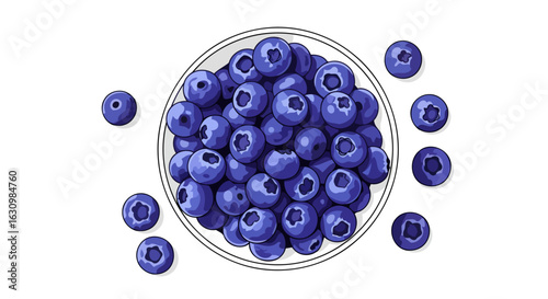 fresh blueberries healthy snack recipe inspiration and vibrant design element