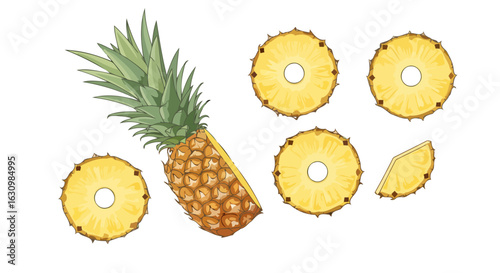 fresh pineapple slices perfect for tropical cocktails recipes